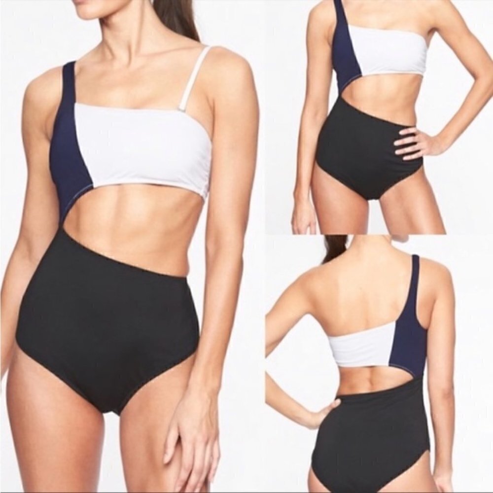 Athleta Mod Block Cut Out One Piece Swimsuit M
